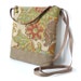 Cross Body Bag, Fabric Hip Bag, Pouch Purse - Rustic Garden in Vintage Style Floral