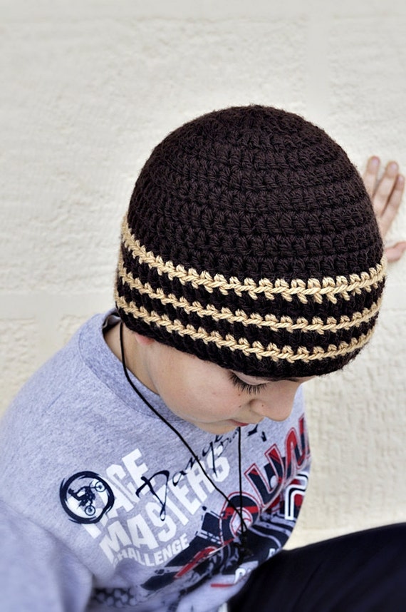 Items similar to Boy s Crochet Beanie Hat Striped on Etsy