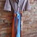Eco T Shirt Dress with Empire Waist/ Oversize Dress/ Wrangler T Shirt Upcycled/ Neru Collar Dress