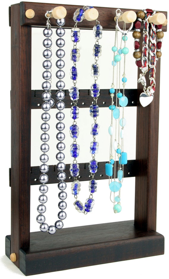 Jewelry Holder Stand Earring Holder Wood Peruvian Walnut