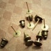 Lot of 200pcs set (100pcs posts, 100pcs barrel ear nuts) 6mm x12mm Antique Brass Pad Steel Post Earrings Studs Post Sa4
