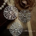 6pcs of Sterling Silver Plated Bass 31mm Large Round Filigree Base Connectors High Quality G47-Gs
