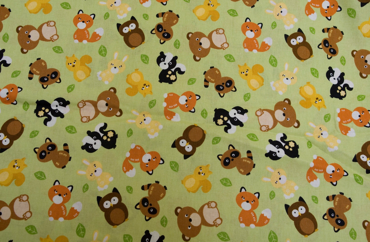 Loveable Woodland Friends Cotton Fabric BTY