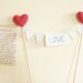 Wedding Cake Topper Love Bunting With Crochet Hearts by Cherrytime