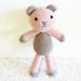 Teddy Bear Toy, Crochet Amigurumi Plush, Pink and Grey Toy for Boys and Girls