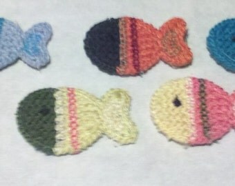 Summer sale 20% off 8 Crochet Fish Appliques 8 Colors