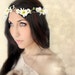 Daisy Flower Crown - SWEETS - wedding head wreath, Hair Flower, bridal hair piece, white yellow, floral
