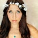 Whimsical Wedding Flower Crown, Fairy Flower, White Tiara, Crystals, bridal, flower girl - KATRINE -