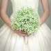 Wedding Flowers - Bridal Bouquet of Baby's Breath - White and Green Silk Wedding Bouquets