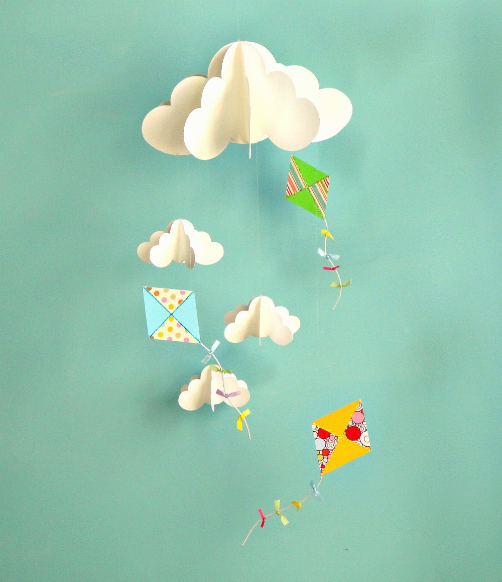 Kite Mobile Baby Mobile Nursery Mobile Hanging by goshandgolly