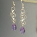 Alexandrite purple earrings from sterling silver filled handmade wire wrapped jewelry