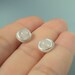 Pink post earrings - Rose quartz stone stud earrings silver plated handmade jewelry