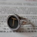Upcycled eco black typewriter key ring - the initial monogram letter T