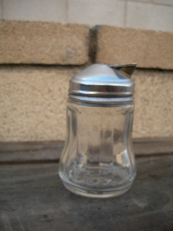 Vintage DinerStyle Small Glass SUGAR DISPENSER with Pour