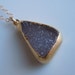 Triangle Druzy Necklace with Hint of Lilac in Gold
