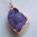 Druzy Necklace in Plum Purple