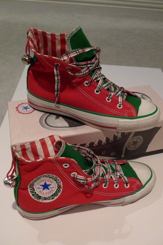 Vintage Converse Hi Top Tennis Shoes All Star Christmas Too