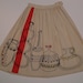 Full Skirt Embellished 50's Gathered Waist Mexico Beige Cream Vessels Pottery Ceramics Spain exotic Cotton retro swing skirt FREE SHIP
