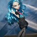 Monster High doll clothes - dark denim pleated skirt with gold accents