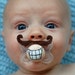 Mini Mario- Hand Cut Custom Mustache Pacifier