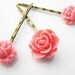Pink Roses Bobby Pin Set