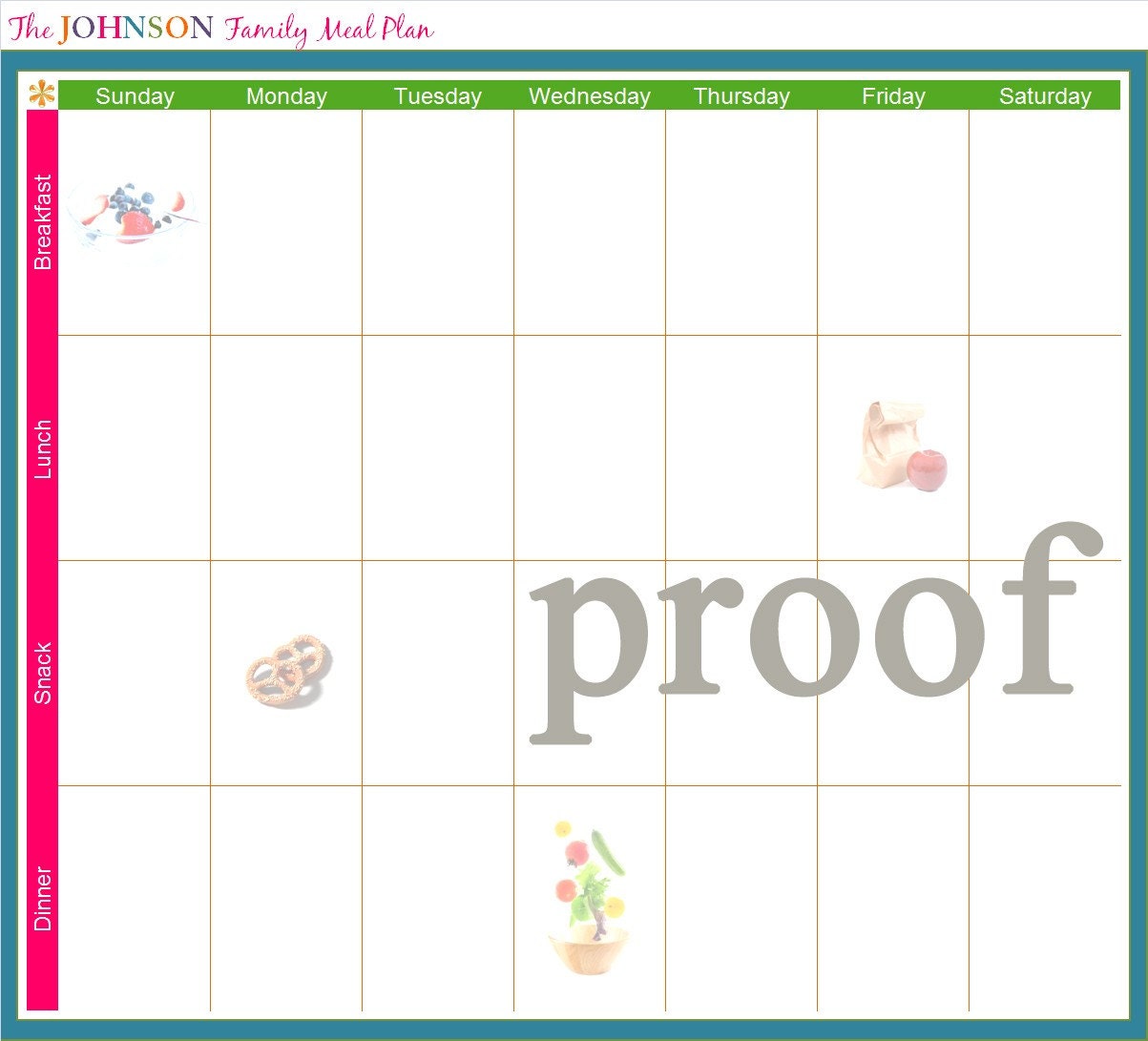 customized meal planning calendar by iheartorganizing on etsy
