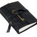 Black Leather Journal Heart Key Charm Bookmark