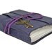 Purple Leather Journal with Winged Clock Key Charm Bookmark