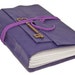 Purple Leather Journal with Key Charm Bookmark
