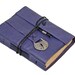 Purple Leather Journal with Tea Stained Paper