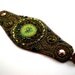 Made to Order - Green Bead Embroidery Bracelet Cuff Olive Bead Embroidered Secret Garden