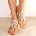 CUSTOM ODER for goldcake1000. Crochet Barefoot Sandals, Nude shoes, Foot jewelry, Victorian Lace, Sexy, Lolita, Yoga, Anklet, Steampunk