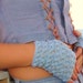 Fingerless gloves, Crochet Mittens, blue arm warmers.