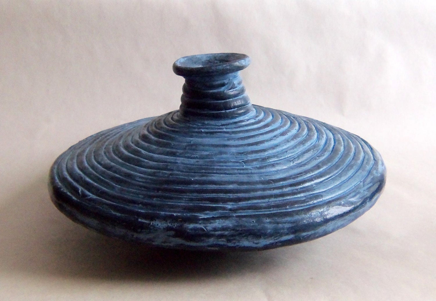 Handmade OOAK Clay Coil Vase Light Blue by ClayfulStudio on Etsy
