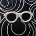 Retro Fashion Pin Miniature White Sunglasses Brooch 80s