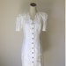 White Floral Scalloped Roberta Short Formal Dress