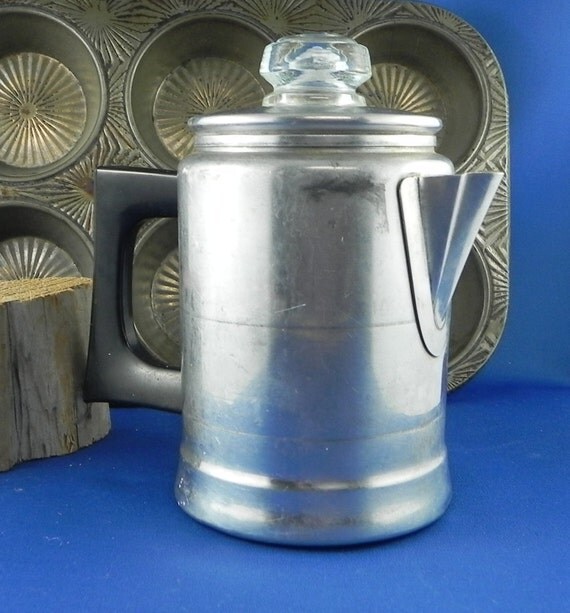 vintage Aluminum Percolator coffee One Cup or by OhSoEnchanting
