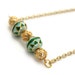 Jaipur Indian Necklace Ethnic enamel bead gold turquoise blue emerald green
