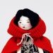 Art Doll - Little Red Riding Hood - Contemporary Handmade Paper Clay Doll - One Of A Kind