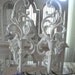 Pair candle wall sconces shabby chic wall deco baroque hollywood regency nursery decor cottage decor paris apartment french country