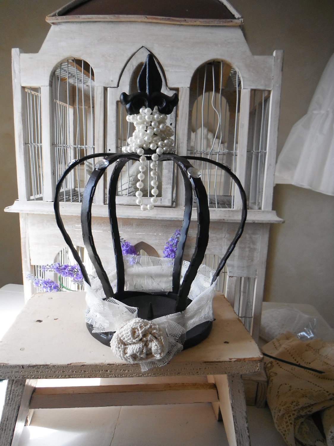 crown candle holder large candle holder metal crown french