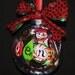 Personalized Christmas Ornaments Softball Sized with cute Snowman and Christmas lettering