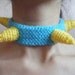 Soft Spiky Choker: Yellow on Turquoise