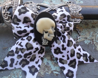Skull Hair Bow, Delirium Hair Bow, Psychobilly, Gothic, Scene, Emo, Cyber, Punk Handmade , By: Tranquilityy
