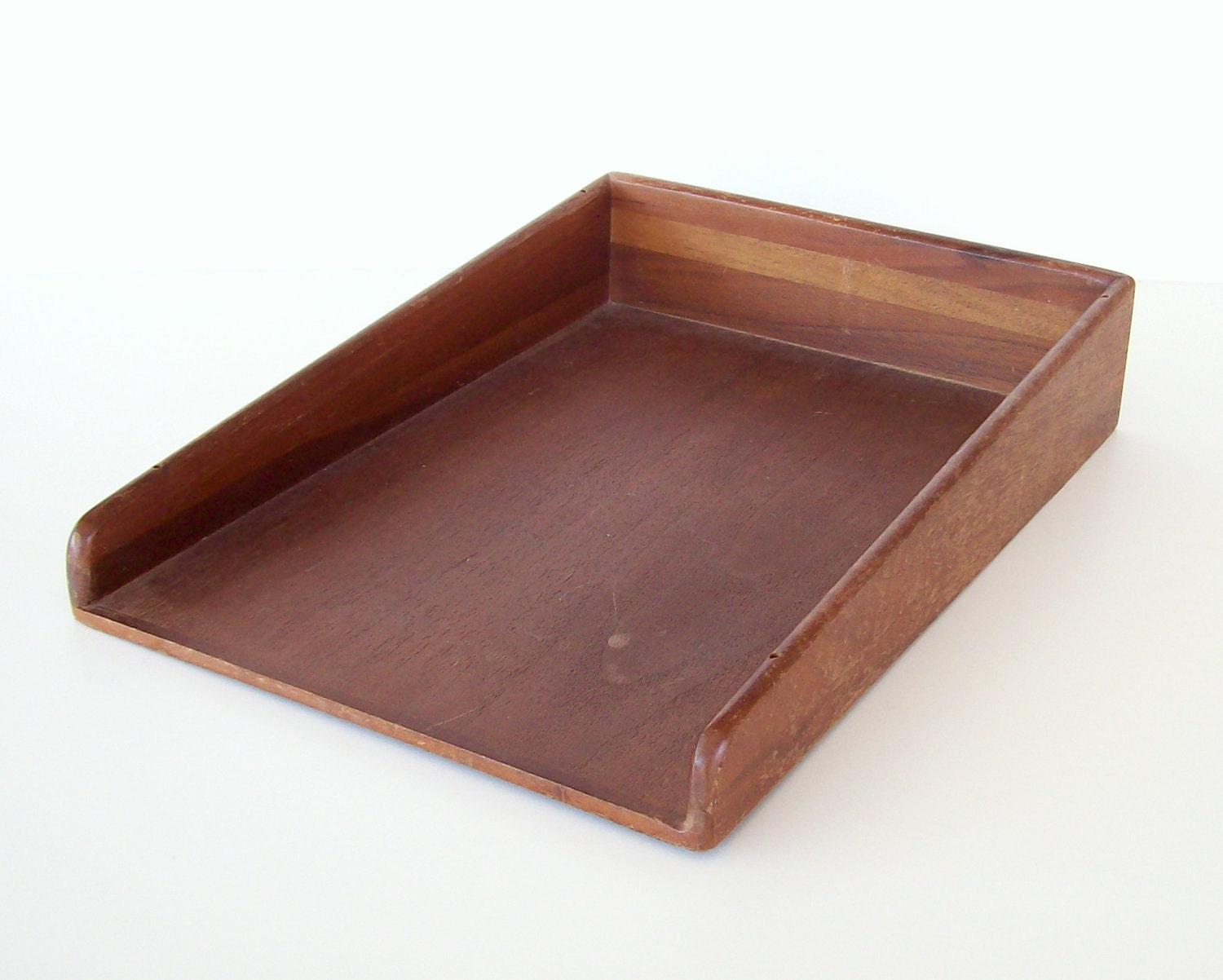 large wood paper tray in out box