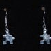 Autism Awareness earrings with small silver tone puzzle piece