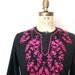 vintage dress / tunic 1970's HIPPIE - BOHO festival EMBROIDERED moroccan / pink