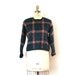 vintage sweater CROPPED mohair blend NEO GRUNGE forest green / plaid