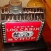 Great Vintage SIGNED LOG CABIN Syrup Tin Lithographed Metal Still Coin Bank - 1979