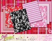 Kiss Me Valentines Day DIY Printable Pattern Paper Il_170x135